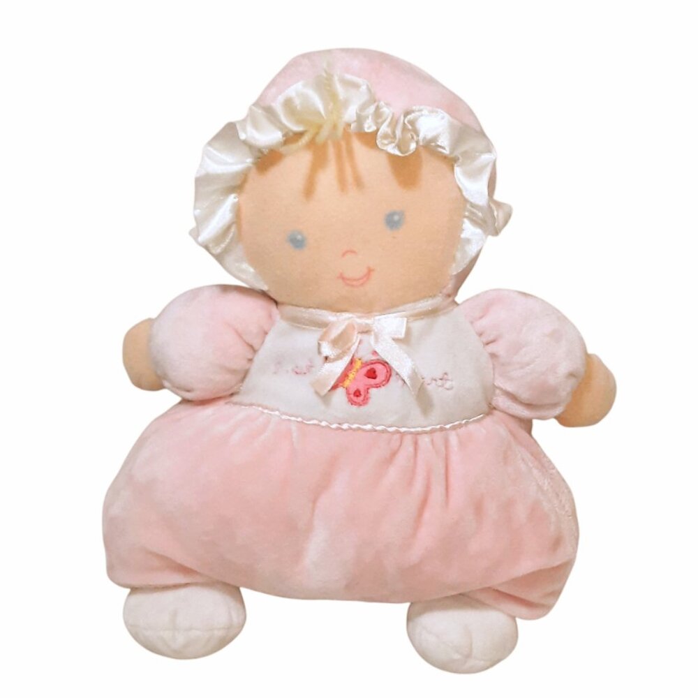 Carter's Sweetheart Blond Doll Butterfly Rattle Velour Stuffed Plush Toy 12"